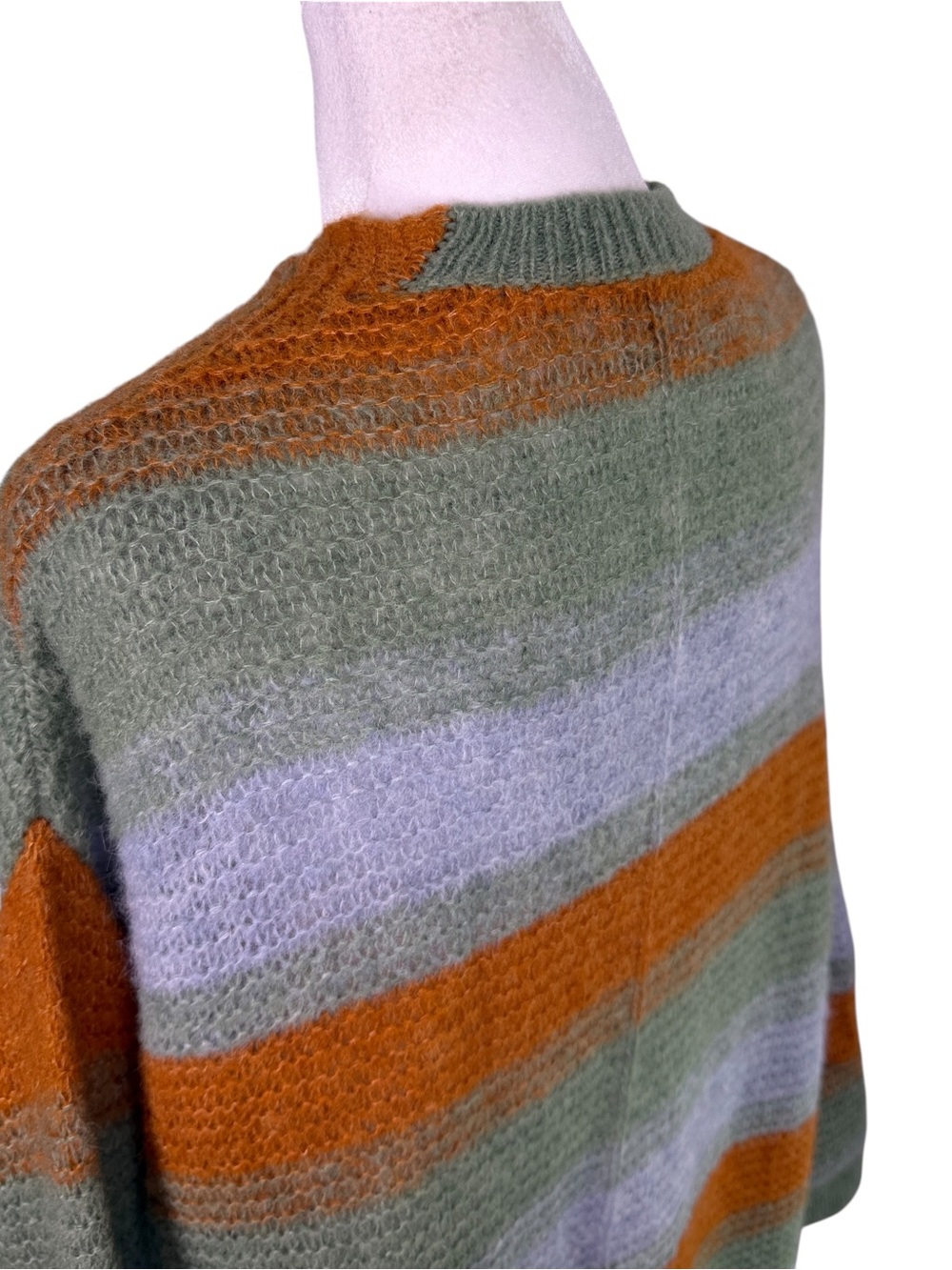 WRAP London Baby Alpaca Merino Wool Striped Cardigan US 12 Boho - Picture 9 of 12